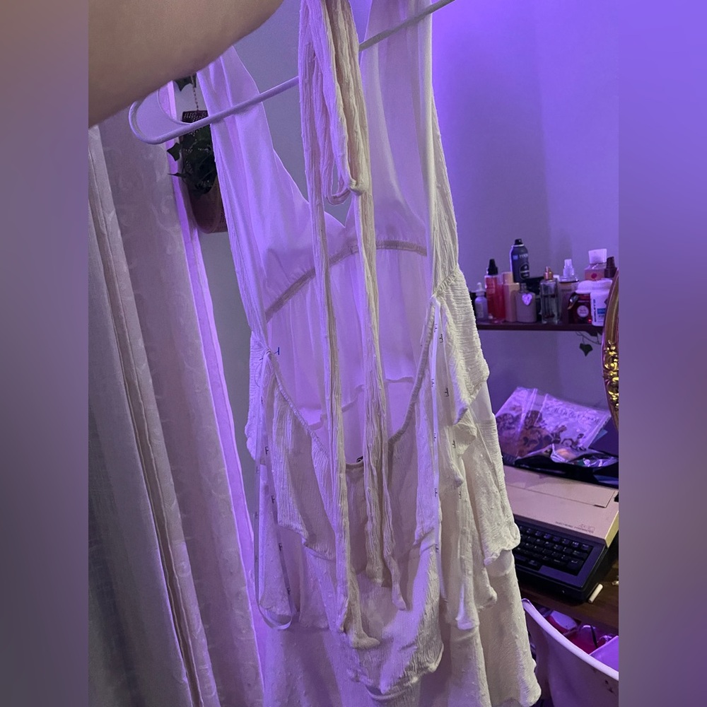 White Tiered Ruffle Sundress - Picture 2 of 3